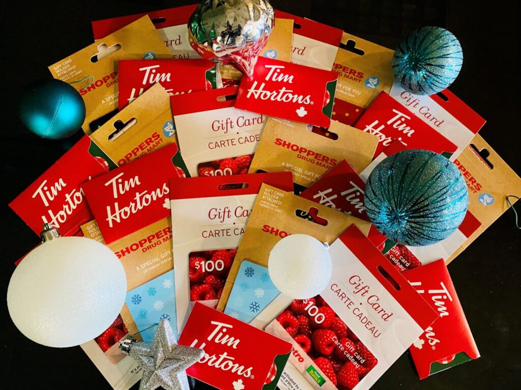 Adopt a family time horton gift cards